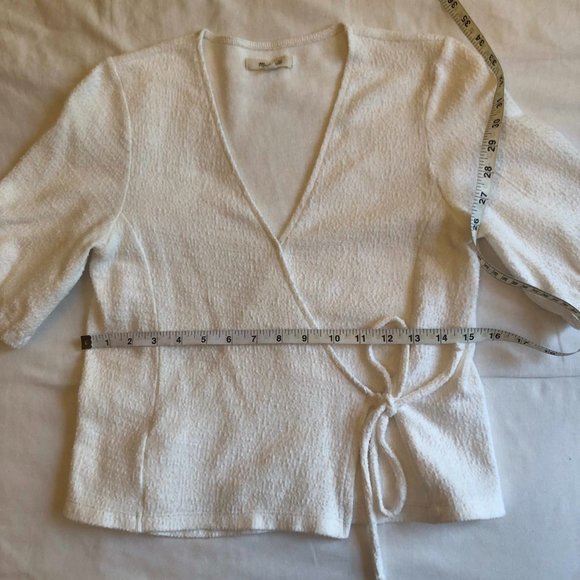 Madewell Puff-sleeve Wrap Top - 100% Cotton - Size Small - Picture 5 of 8